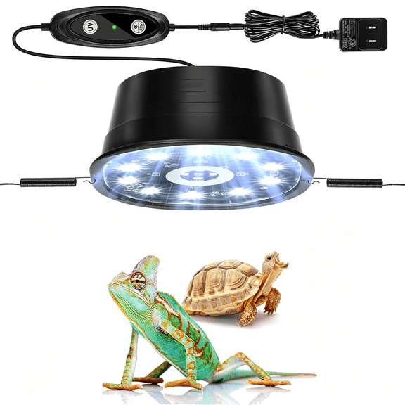 HIBIBUD Uvb Reptile Light with Dimming, Led Uvb Light Bulb Fixture for Bearded Dragon Gecko Lizard Turtle Snake, Adjustable Brightness Uva Uvb Lamp for Tropical & Desert Reptile