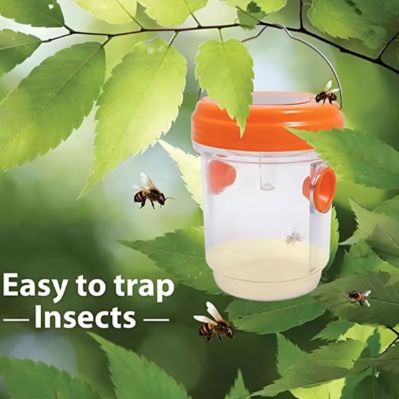 HIBIBUD Wasp Traps Outdoor Hanging,Solar Powered Bee Traps For Outside Bee Catcher