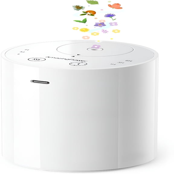 HIBIBUD Waterless Essential Oil Diffuser,Portable Aromatherapy Diffuser with 20Ml Capacity,Battery Operated Mini Scent Diffuser,3 Mist Levels&Timers,Leak-Free,For Home,Car,Office(White)