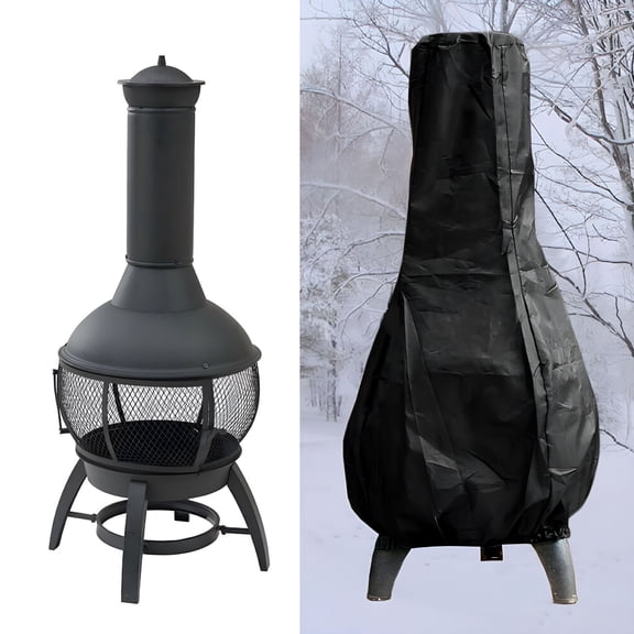 HIBIBUD Waterproof Patio Chiminea Cover, Weatherproof Fire