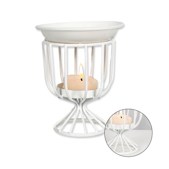 HIBIBUD Wax Melt Warmer,Ceramic + Metal Combination Wax Warmers,Desktop Ornaments Candle Warmer,style6