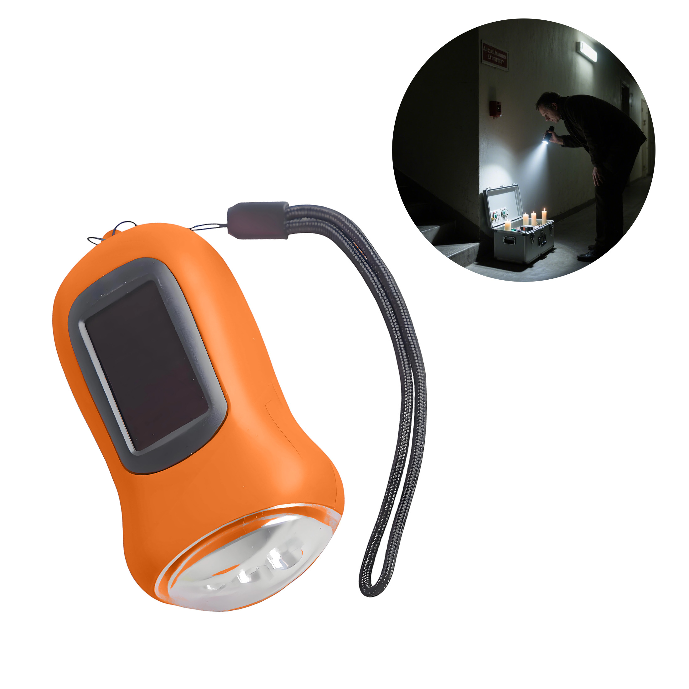 HIBIBUD Windfire Flashlight,Solar Energy Hand Crank Power Generation ...