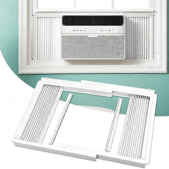 HIBIBUD Window Air Conditioner Side Panels with Frame, Adjustable Insulation Ac Side Panel for 8,000 Btu Window Ac Unit, Frame Included Adjustable Insulation Window Ac Side Panels