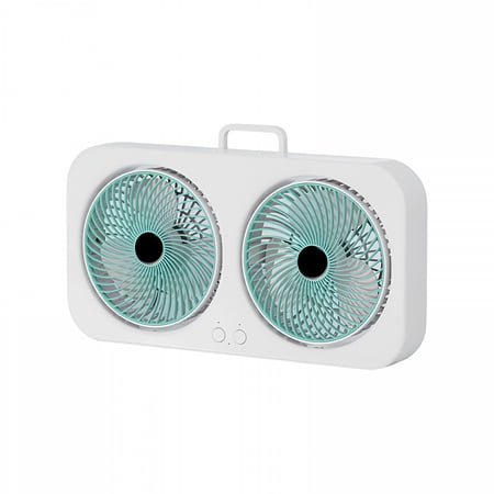 HIBIBUD Window Fan for Bedroom, 15.7 Inch 2 Speed Individual 180 Degree Rotating Fan Heads, Auto-Locking Expanders, Window Exhaust Fan, Removable Bug Screen