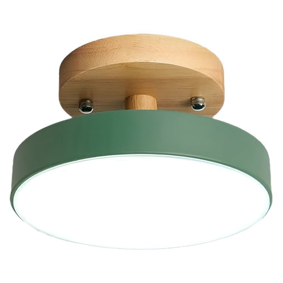 HIBIBUD Wood LED Mount Ceiling Light,2700k-3500k Modern Round Close To Ceiling Lighting Fixtures,Minimalist Ceiling Lamp for Bedroom,Kitchen,Hallway,Laundry Room