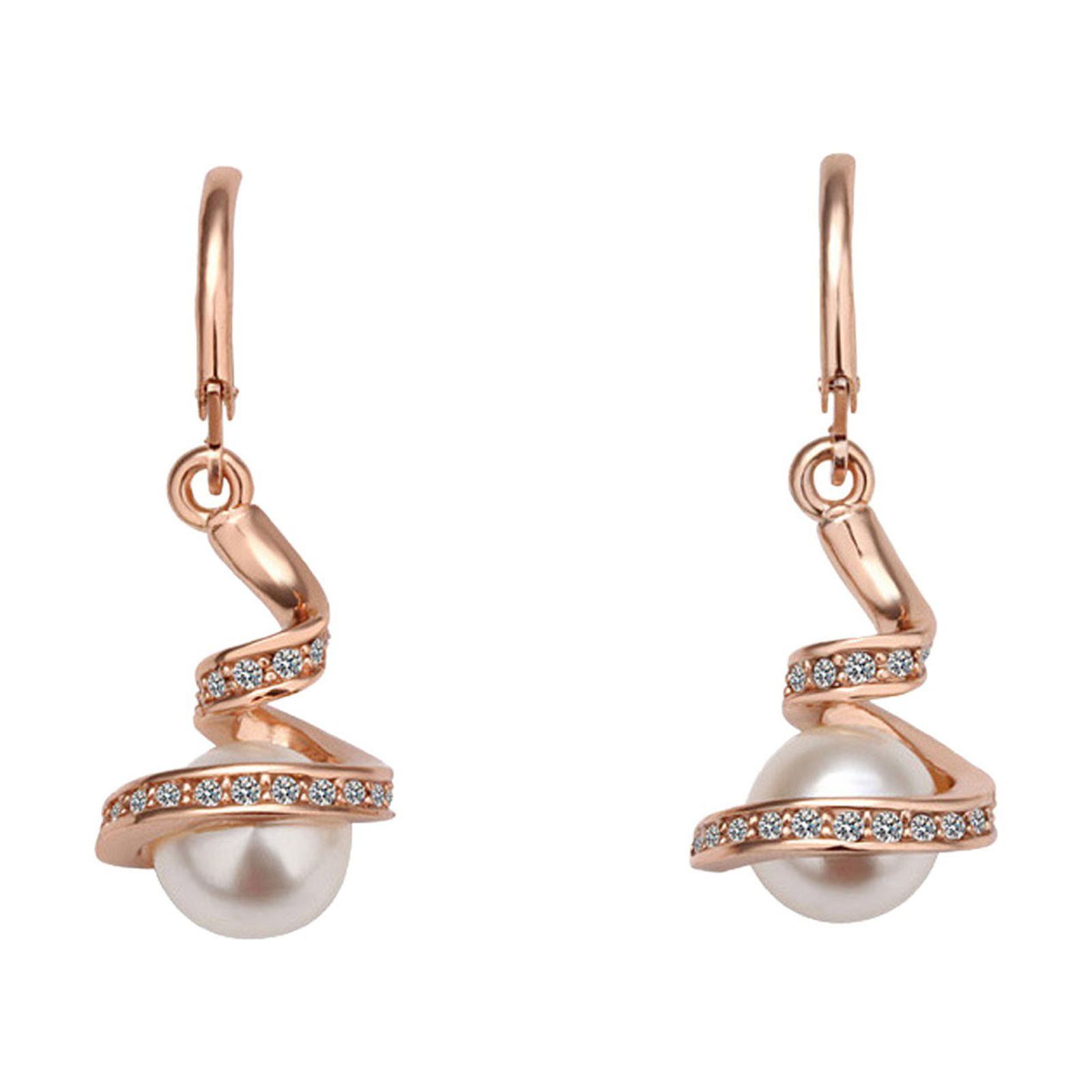 Hesroicy Elegant Faux Pearls Long Earrings Pearls String Linear Dangle  Wedding Party Gift 