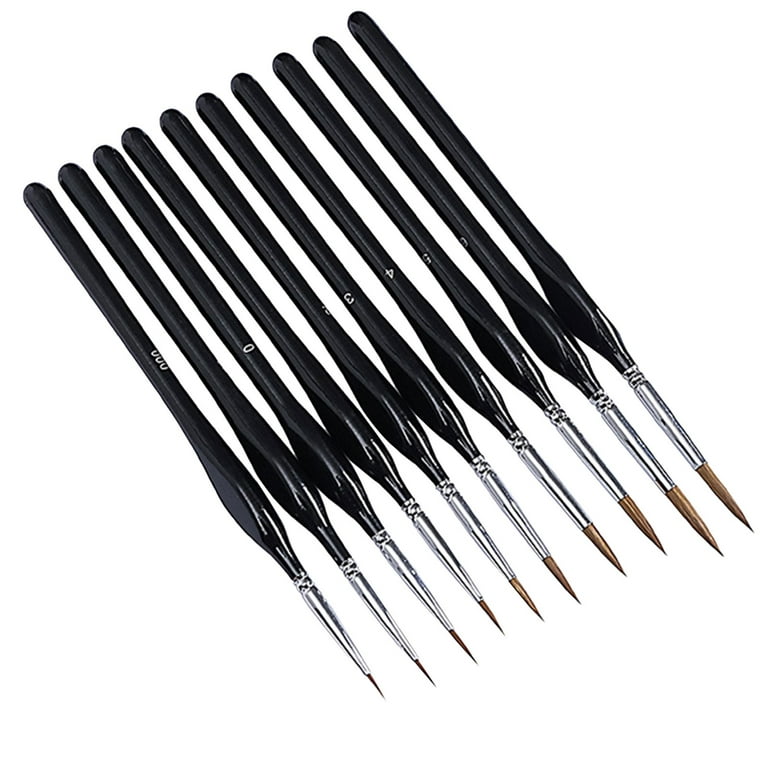 Hibro Ballpoint Pen 10pcs Small Fine Tip Paintbrushes Micro Detail Paint Brush Set Triangular Grip Handles Art Brushes Perfect for Acrylic Watercolor
