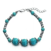 HIBRO Bling Necklace for Women Fashion Turquoise Bracelet Women's Handmade Beaded Retro Jewelry Gifts