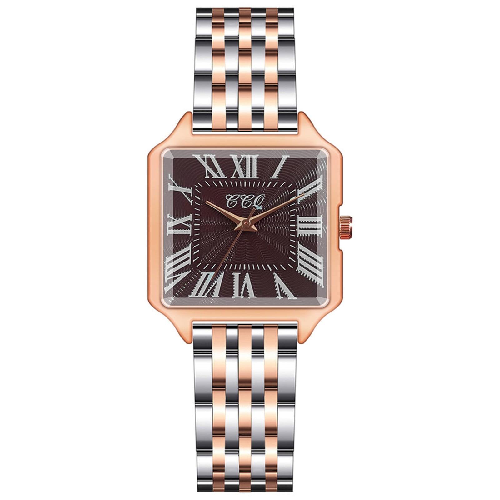 HIBRO Mens Large Face Watch Fashion Square Watch Room Gold Steel