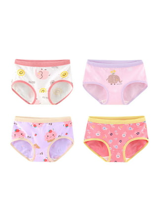 HIBRO Kids Toddler Girls Cotton Underpants Cute Fruits Print Underwear  Shorts Pants Briefs Trunks 4PCS 3 Toddler Girl Underwear Girls Underwear  Size 7t 