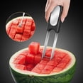 thumbnail image 1 of HIBRO Watermelon Cutter Slicer Stainless Steel Watermelon Cube Cutter Quickly Watermelon Fun Fruit Melon Cutter For Kitchen Gadget, 1 of 8
