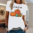 thumbnail image 1 of HIBRO Women Casual Fall Printing Short Sleeve Tops Blouse Round Neck Casual Tee Tunic Shirts, 1 of 4