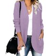 thumbnail image 1 of HIBRO Womens Open Front Cardigan Long Sleeve Knitted Soft Sweater Loose Lightweight Slouchy Coat Outwear, 1 of 7