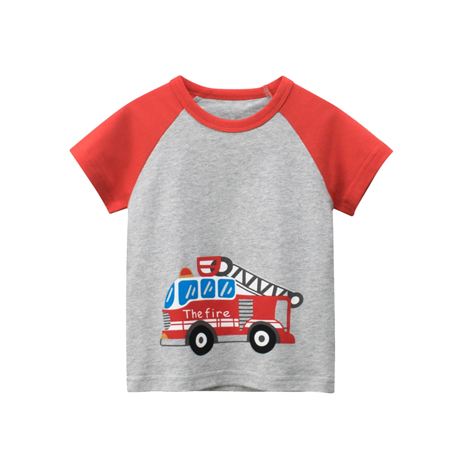 HIBRO Youth Boys Size Small Clothes Toddler Kids Girls Boys Cartoon Car  Prints Loose Tops Soft Short Sleeve T Shirt Tee Tops Clothes 