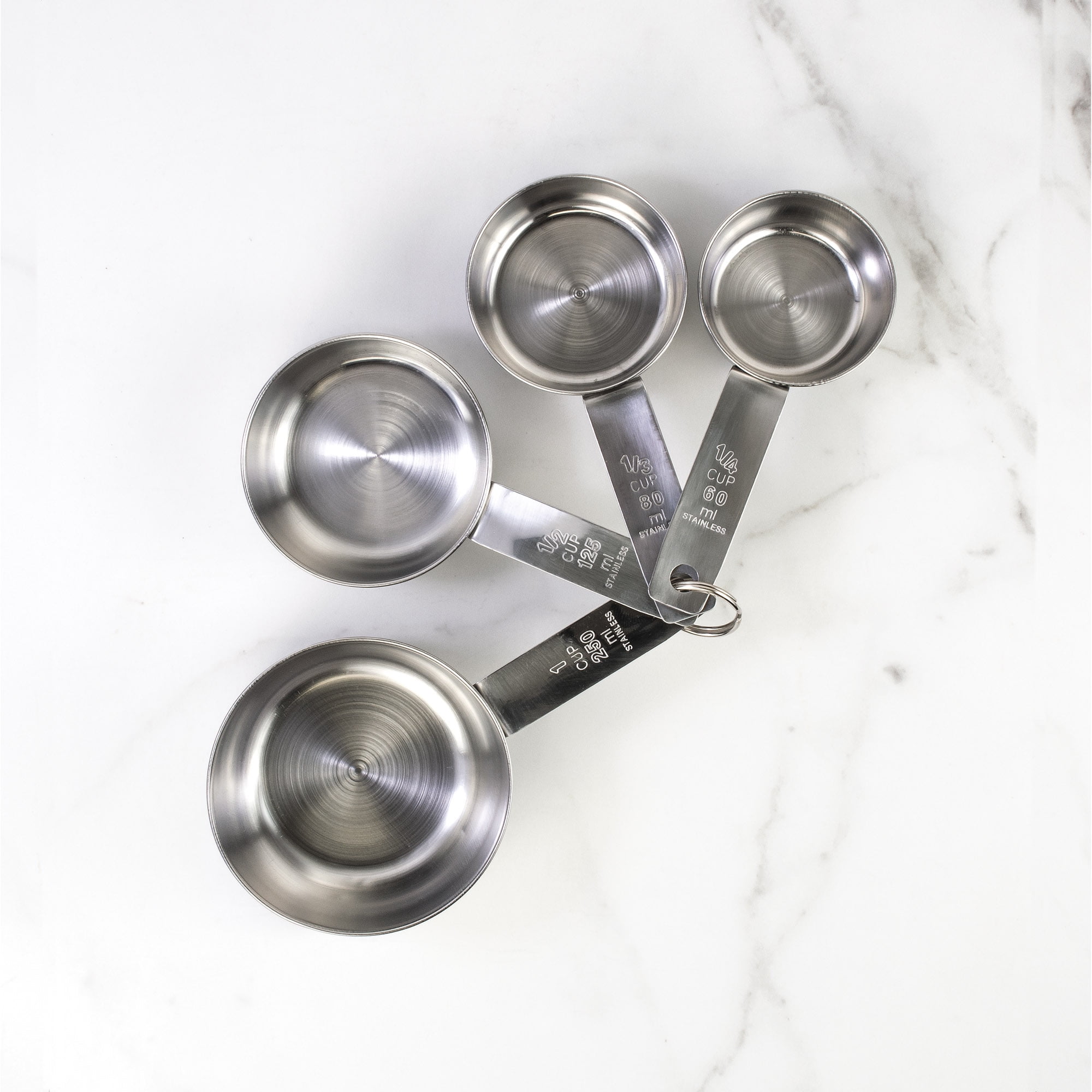 Stainless Steel 4-Piece Measuring Cup Set with Hanging Handles
