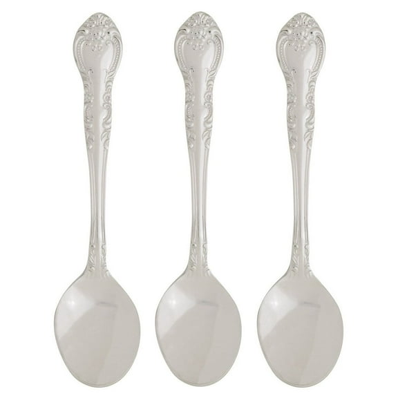 HIC 4.5" Traditional Stainless Steel Demi Spoon - Stirring Coffee Espresso Demitasse - 3 pack