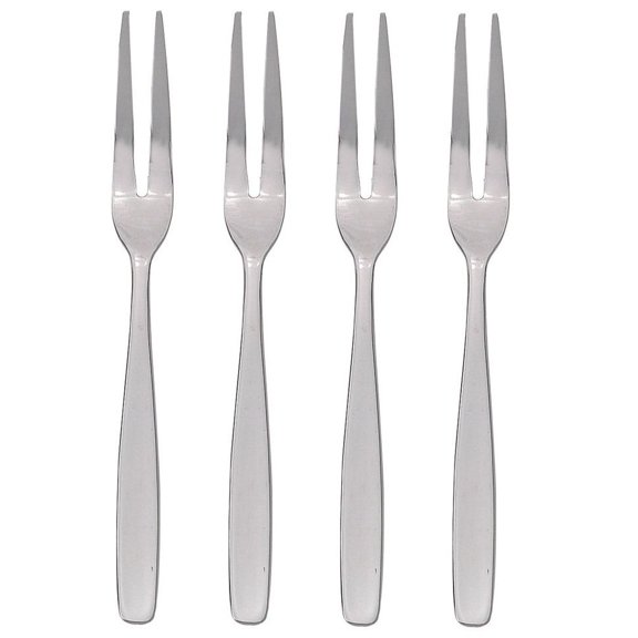 HIC 6-Inch Stainless Steel Escargot and Seafood Appetizer Cocktail Fork 4 Pack
