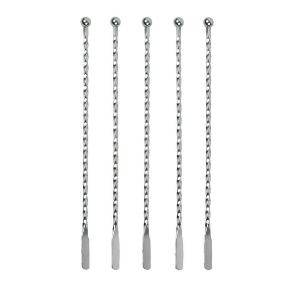 HIC Bar Swizzle Stick Set, 18/8 Stainless Steel, Set of 5