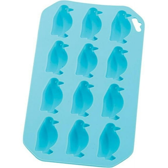 HIC Kitchen Silicone Penguin Ice Tray, Non-Stick, Set of 2, Each Tray Makes 12 Penguins