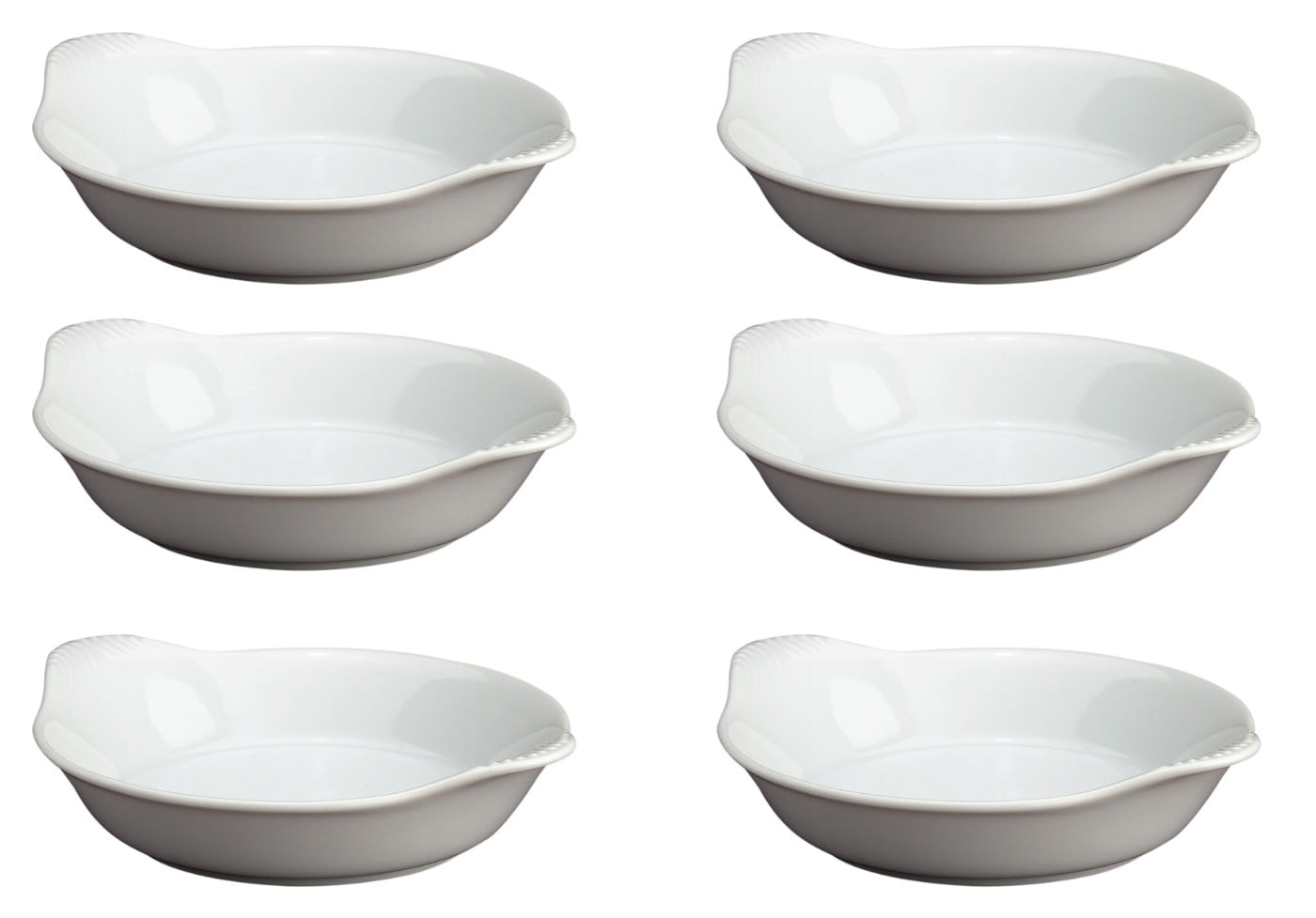HIC Round Au Gratin Porcelain Dish, 71/2Inch, 10Ounce Capacity, Set