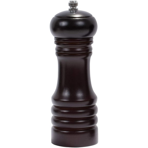 HIC Harold Import Co. Adjustable Pepper Grinder Mill, Rubberwood with Ceramic Grinding Mechanism, 6-Inch, Espresso Color