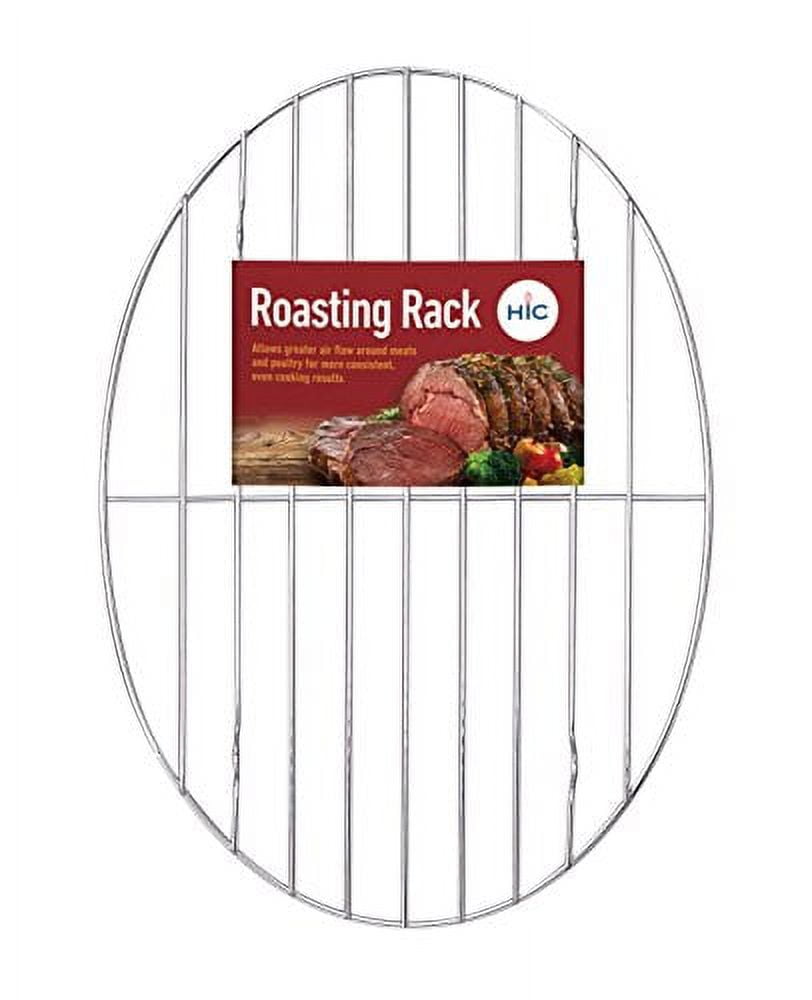 HIC Harold Import Co. Oval Roasting Baking Broiling Wire Pan, 11.75'' x