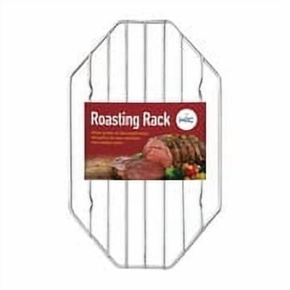 HIC Kitchen Roasting Octagonal Baking Rack, Chrome-Plated Steel Wire, Fits Oval And Smaller Roasting Pans, 9.5 x 6.125 x 0.5-Inches
