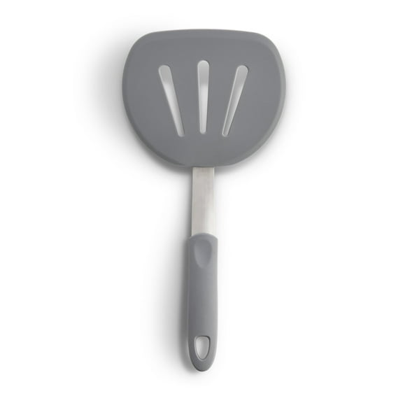 HIC Kitchen Wide Slotted Non-Stick Flexible Spatula, Silicone with Stainless Steel Core, 13 x 6-Inches