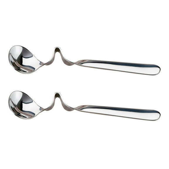 HIC Kitchen Curved Handle Honey Spoon, 18/8 Stainless Steel, Serve Honey, Jelly, and Syrup Without The Mess, Set of 2