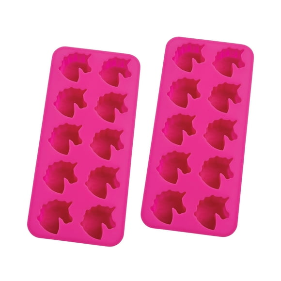 HIC Kitchen Silicone Unicorns Ice Tray, Chocolate Candy Baking Mold, Non-Stick, Heat-Resistant, Makes 10 Unicorns, Set of 2