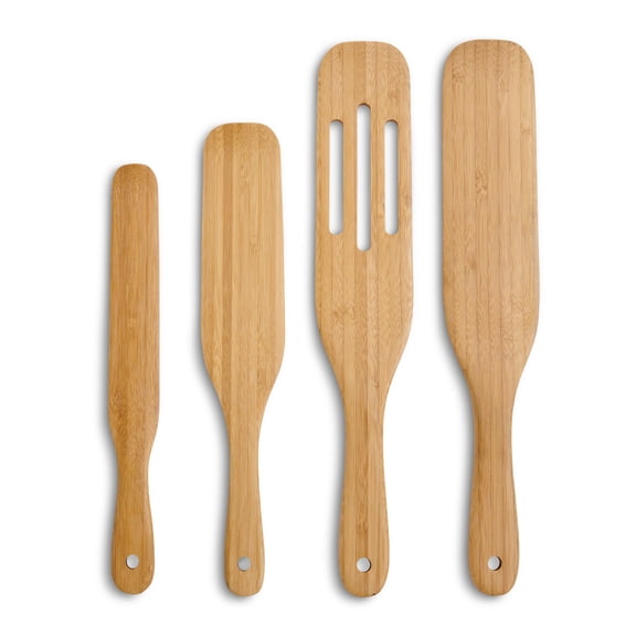 HIC Kitchen Spurtle Set, Burnished Bamboo, 4-Piece Set