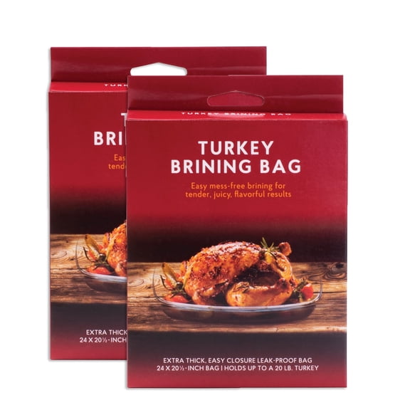HIC Kitchen Roasting Turkey Brining Bag, Holds 20-Pound Turkey With Brine, Seasonings, And Aromatics For Juicy Tender Flavor, Set of 2
