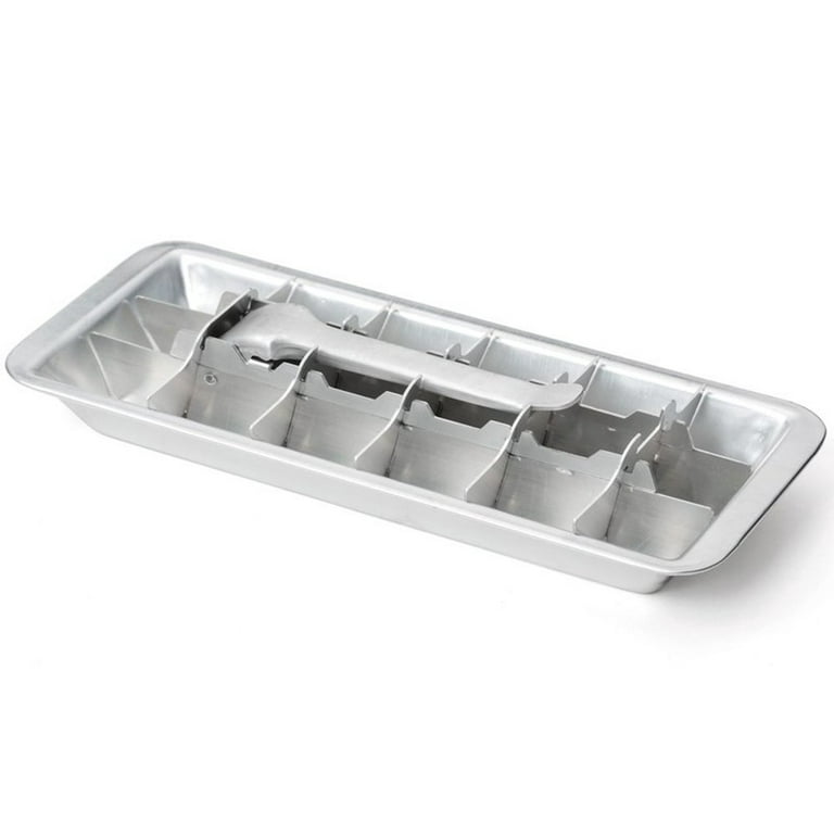 pizety Stainless Steel Ice Cube Trays Fast Ice & Dishwasher Safe 18 Slot Ice Cube Tray Metal Ice Tray with Lever