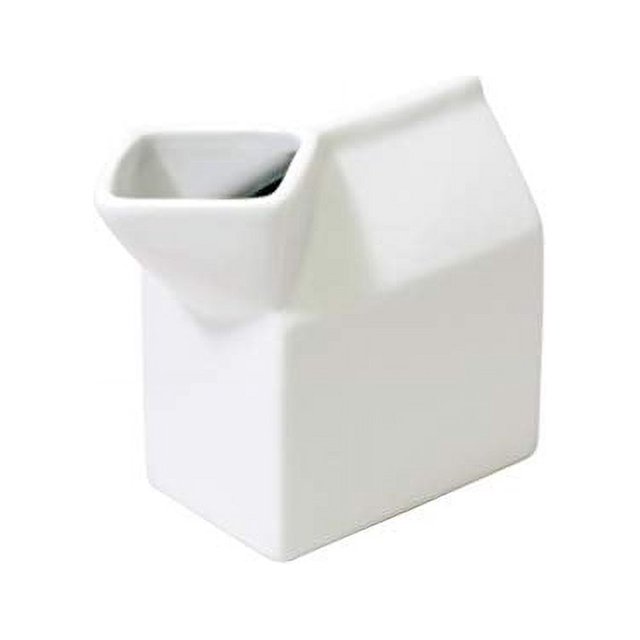 HIC Milk Carton Creamer Fine White Porcelain 6 oz DripFree