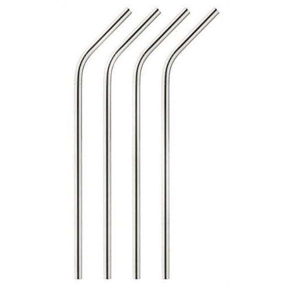 HIC Reusable Drinking Straws, Stainless Steel, Set of 4 with Cleaning Brush