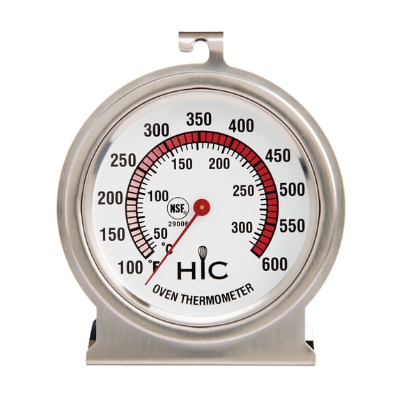 HIC Kitchen Roasting Oven Thermometer, Large 2.5-Inch Easy-Read Face, Stainless Steel