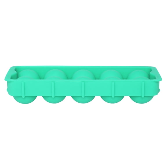 HIC Silicone Cannonball Sphere Whiskey Ice Ball Mold Tray, Vintage Blue