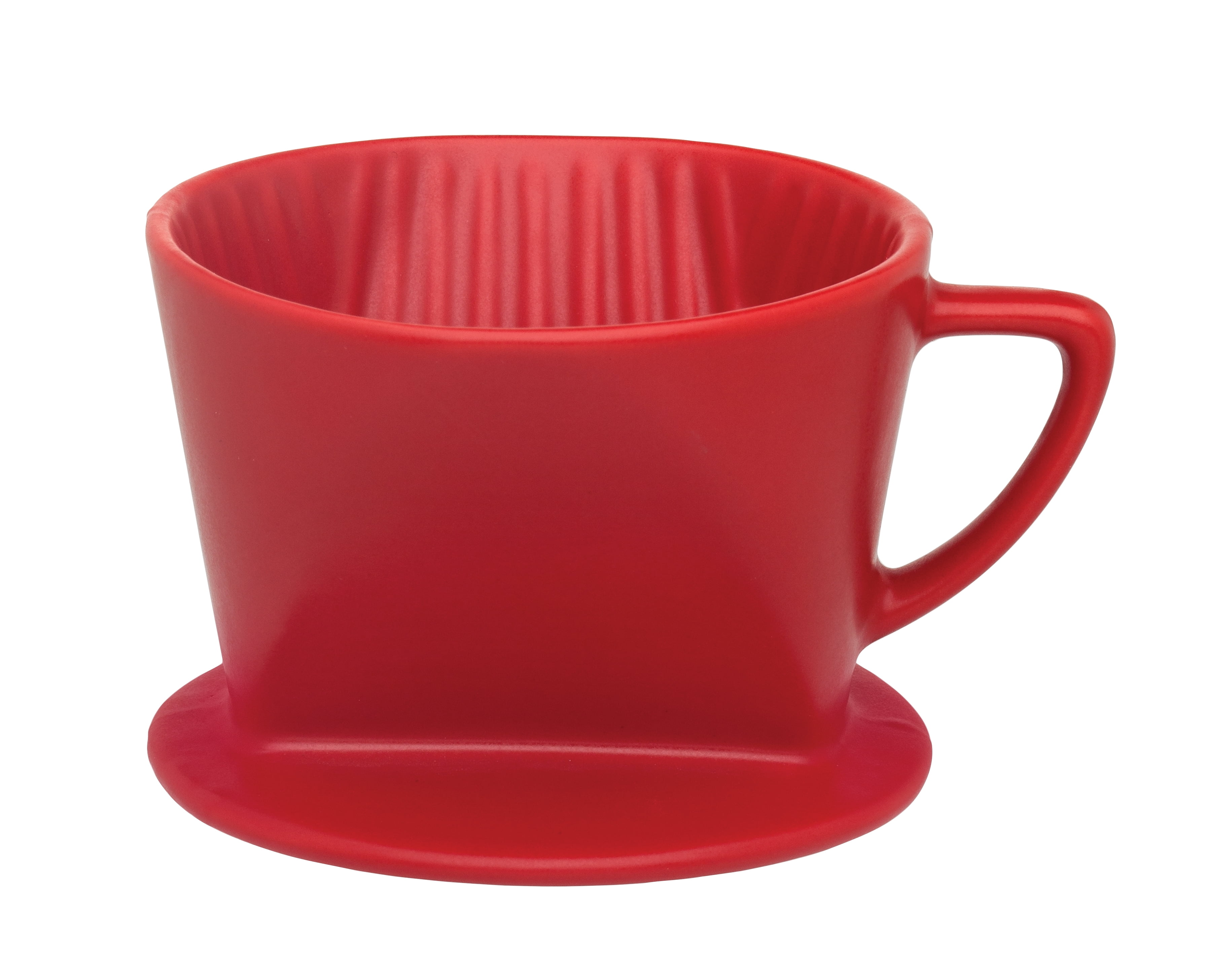 HIC Single cup Pour Over Coffee Filter Cone, Matte Red, Number 1Size