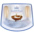 thumbnail image 1 of HIC's Mezzaluna Rocking Vegetable Chopper and Mincing Knife, 6.75-Inch Stainless Steel Blade with Wooden Handles, 1 of 2
