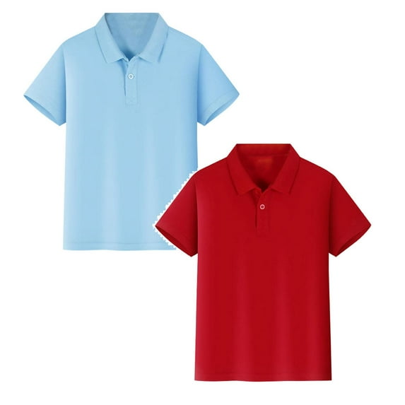 HICBEKETEA 2 Pack Boys' School Uniform Short Sleeve Polo Shirt Boys Polo Shirt School Uniform Polo Shirts for Boys Multiple Colors Kids Short Sleeve Polo