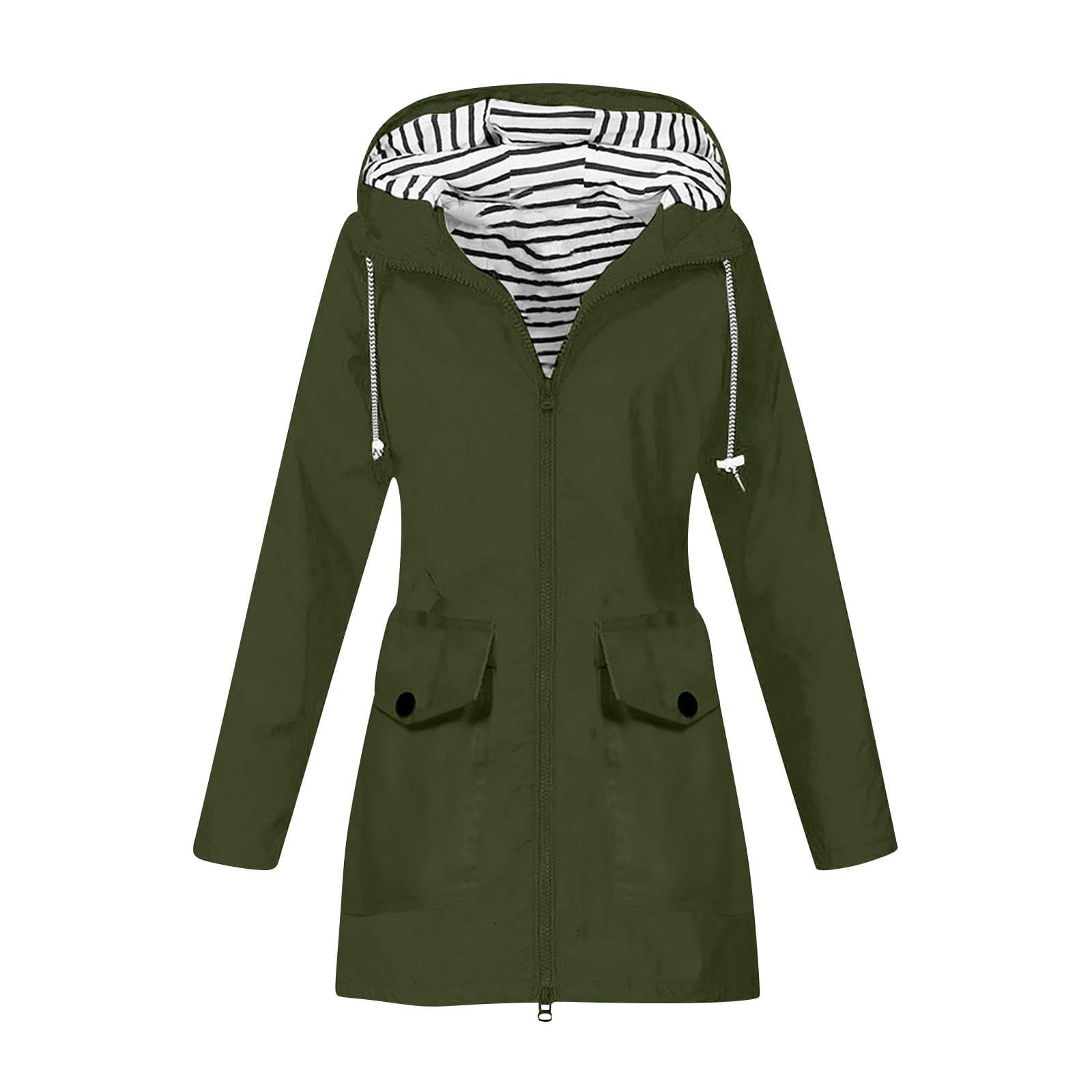 HICBEKETEA Women's Outdoor Long Hooded Waterproof Lightweight Packable