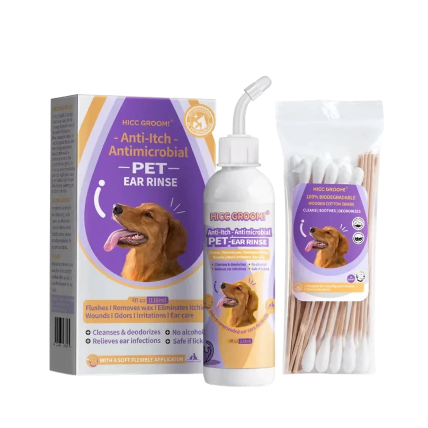 HICC PET AntiItch Antimicrobial Pet Ear Cleaner Solution 4 Fl Oz