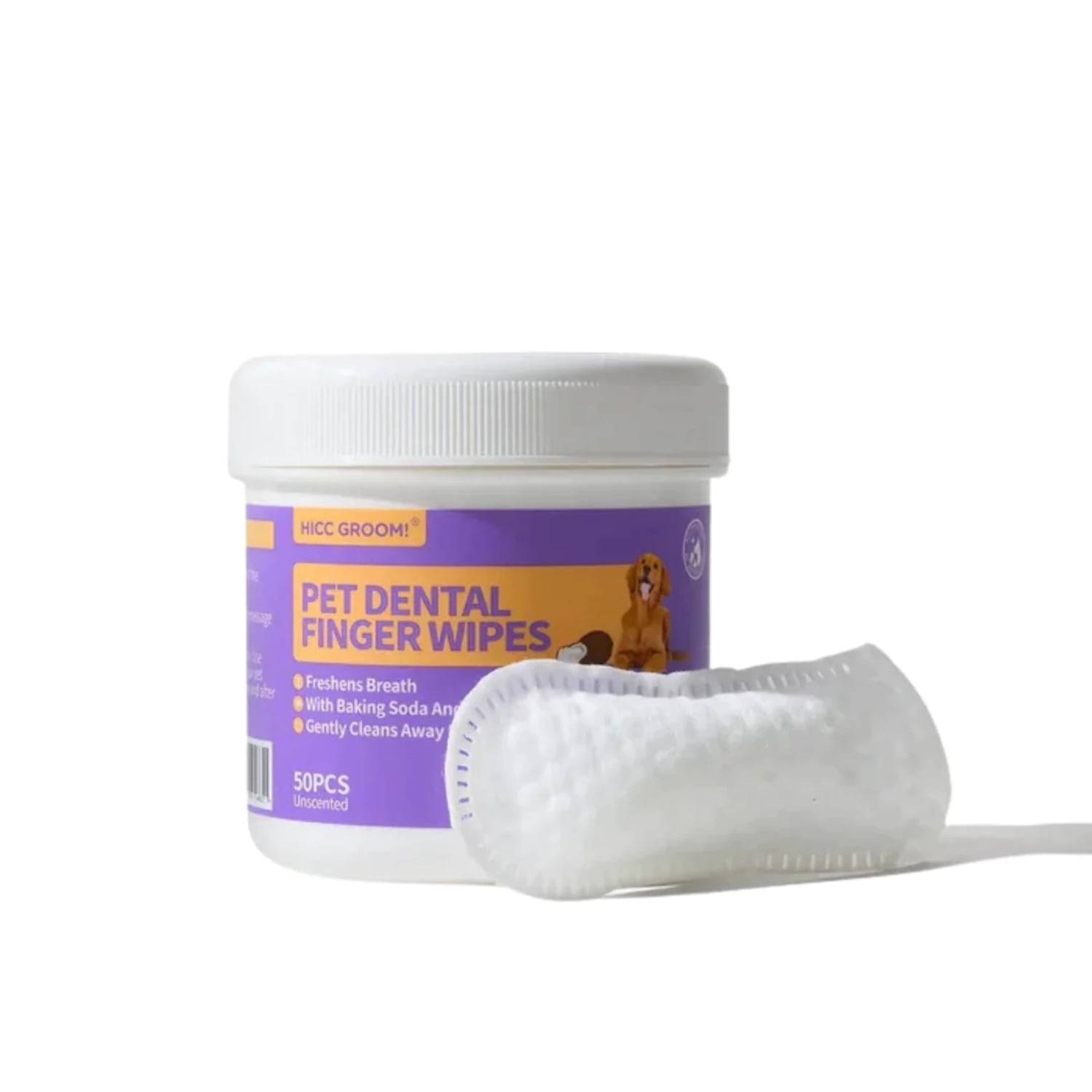 HICC PET Dental Finger Wipes for Cats Dogs 50 pc