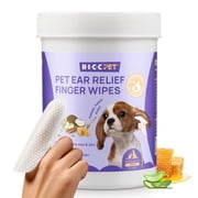 HICC Pet Ear Finger Wipes with Manuka Honey for Dogs and Cats - 50 Count - Ear Care & Comfort