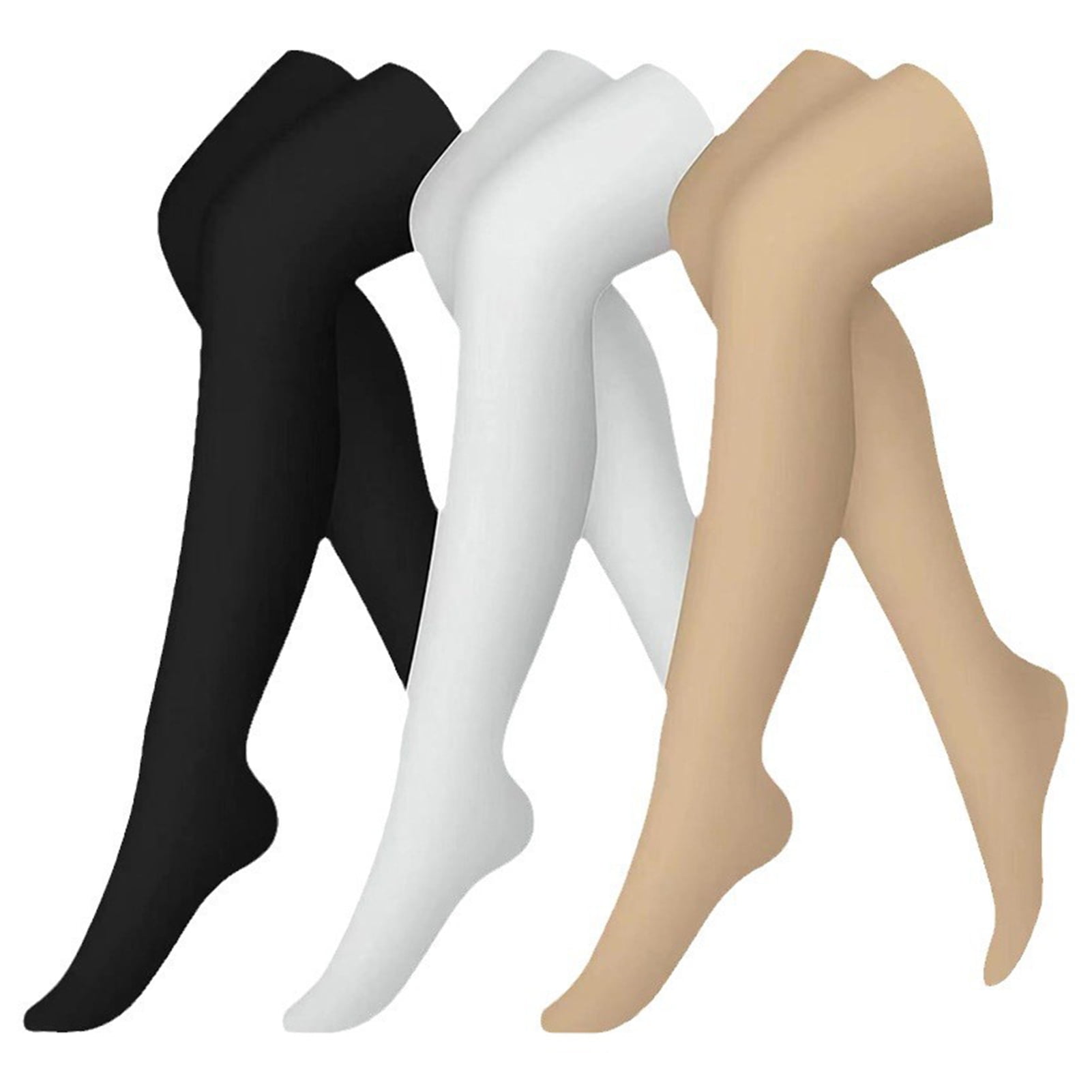CACASO Thigh High Compression Stockings - Closed Toe For Women & Men, Anti-Slip Silicone Band