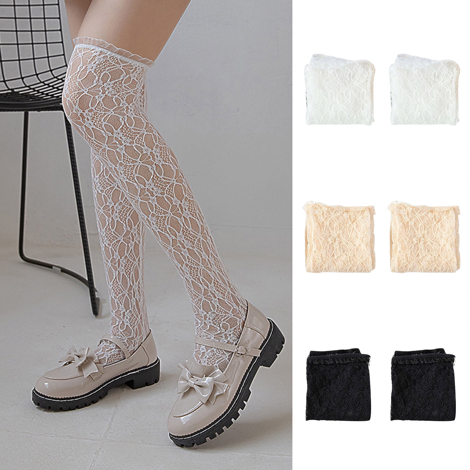 HICESS 1 Pair Stockings Close-fitting Thin Black Solid Color Quick Dry ...