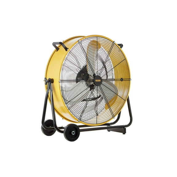 HICFM 24 inch industrial Drum Fan 8800 CFM 3 Speed Heavy Duty Metal Air Circulator with Casters