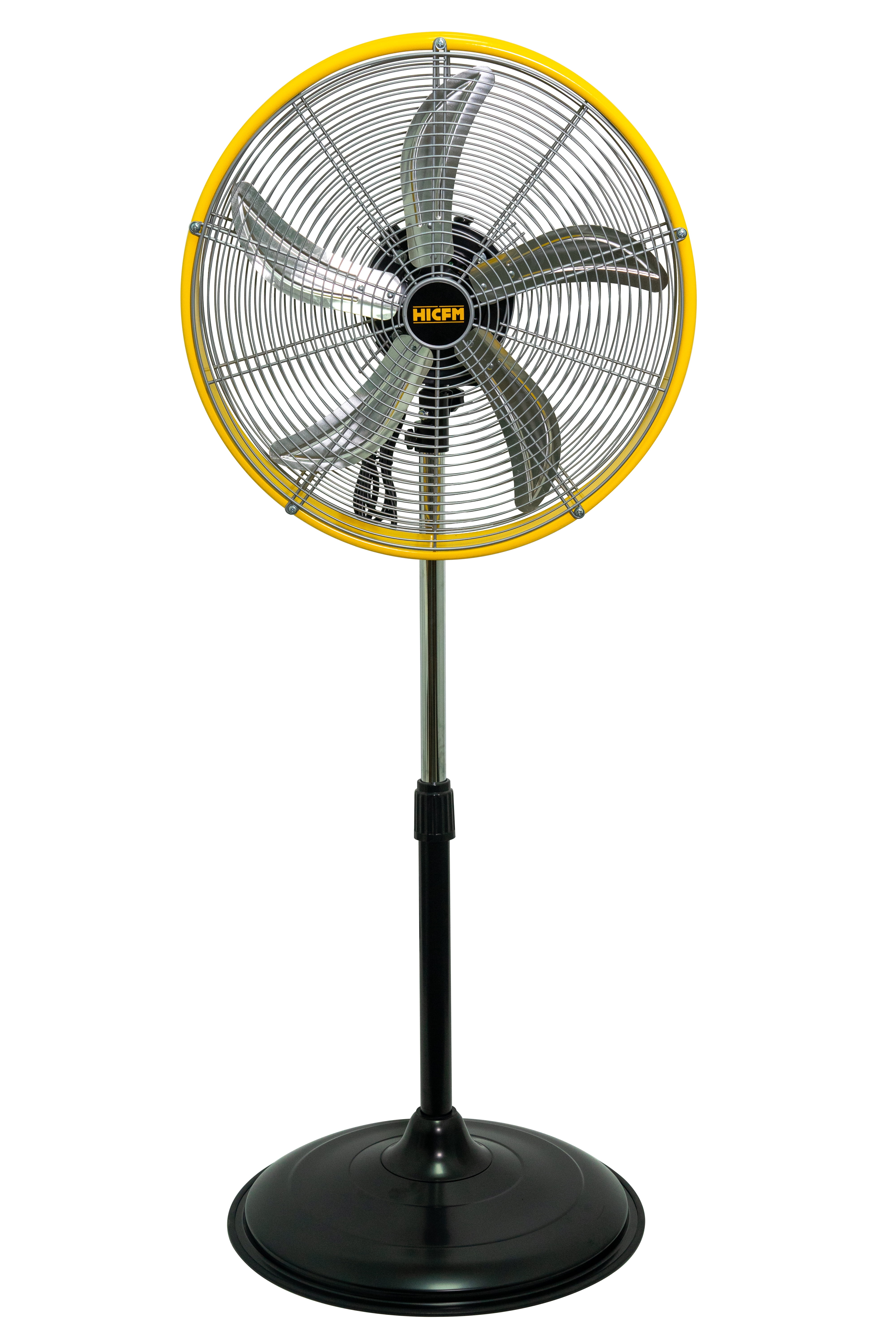 HICFM 5000 CFM 20 inch High Velocity Pedestal Oscillating Fan with Drum Head, Powerful 1/5 HP Motor, 6FT Power Cord and Oscillation Standing Fan, Commercial or Industrial rooms - UL Safety Listed