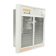 HICFM Electric Fan Forced Wall Heater Compact Unit Fast & Efficient Heating with Thermostat, Dual Voltage 240V 2000W 6825BTU 208V 1500W 5120BTU , Install Hole by 9 1/4  Wide X 11 1/8  Tall