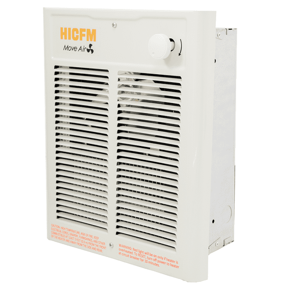 HICFM Electric Fan Forced Wall Heater Complete Unit Fast & Efficient Heating with Thermostat, 120V 1500Watt 5120BTU, Install Hole by 9 1/4” Wide X 11 1/8” Tall